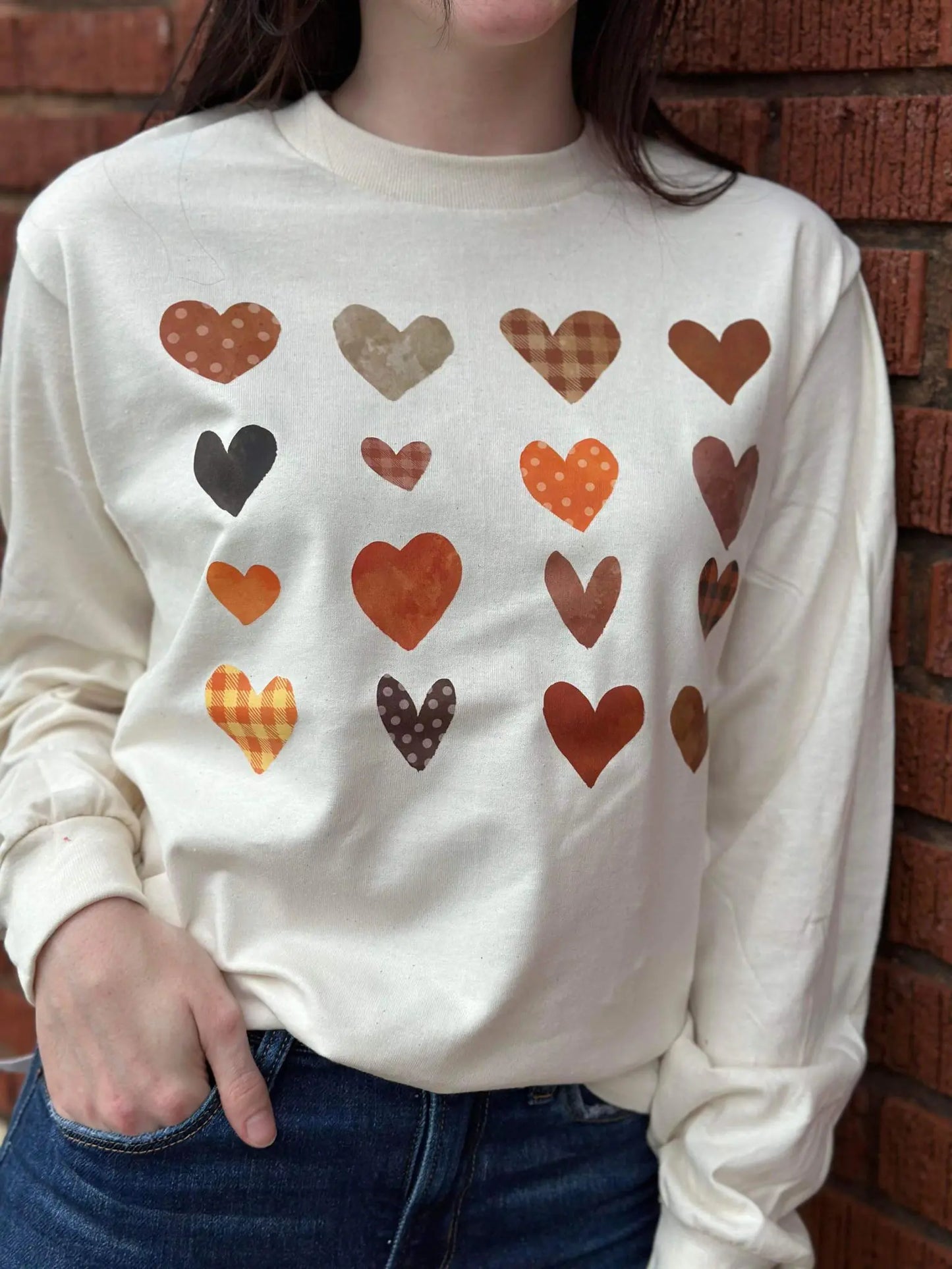 Fall Hearts Long Sleeve Tee