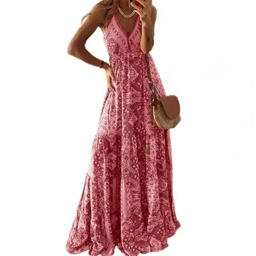 Women Boho Vintage Maxi Dress