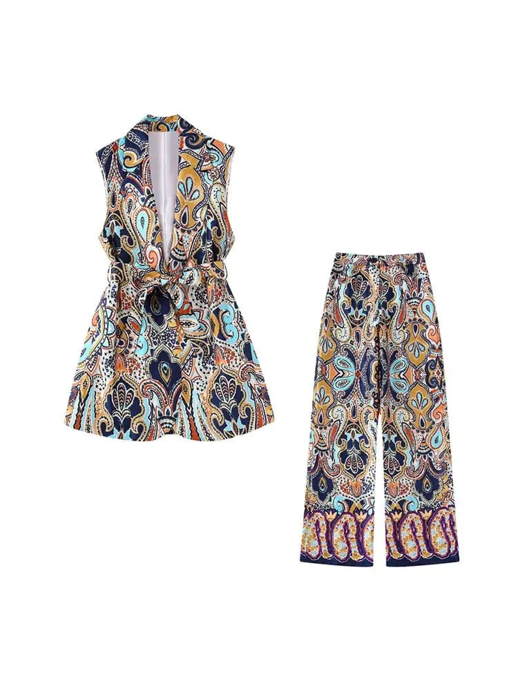 Printed Waistcoat and Pants